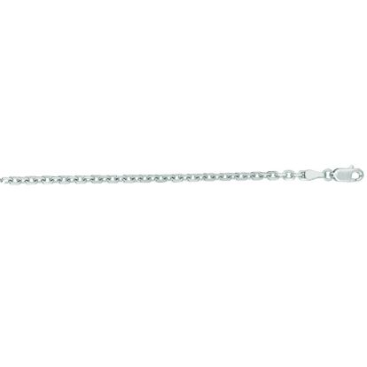 14 Karat White Gold 3.10mm 20 Inch Cable Link Chain Necklace