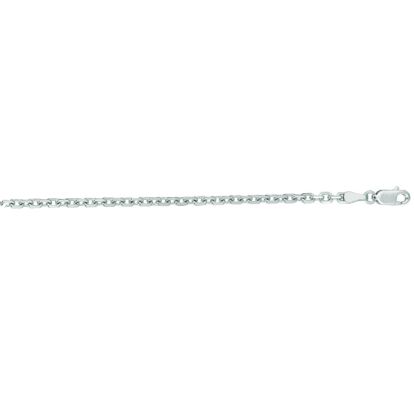 14 Karat White Gold 3.10mm 22 Inch Cable Link Chain Necklace