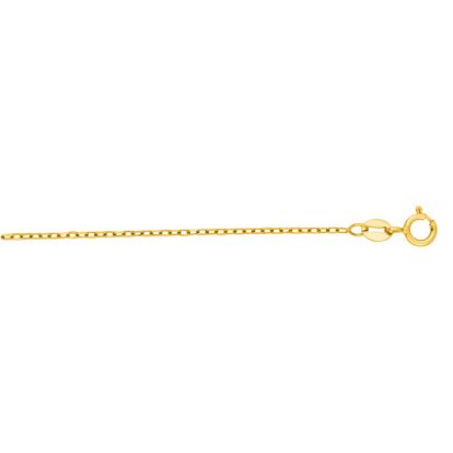 14 Karat Yellow Gold 1.30mm 16 Inch Faceted Cable Link Chain Necklace