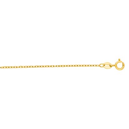 14 Karat Yellow Gold 1.30mm 18 Inch Faceted Cable Link Chain Necklace