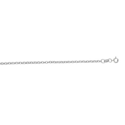 14 Karat White Gold 1.90mm 16 Inch Rolo Link Chain Necklace