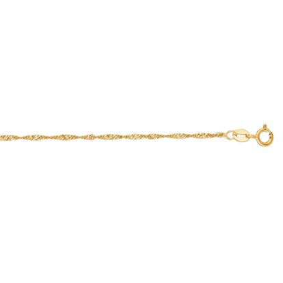 14 Karat Yellow Gold 1.50mm 16 Inch Singapore Chain Necklace