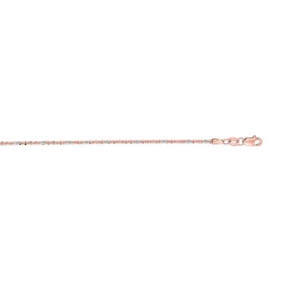 14 Karat Rose Gold 1.5mm 20 Inch Sparkle Chain Necklace