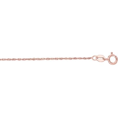 14 Karat Rose Gold 1.0mm 24 Inch Singapore Chain Necklace