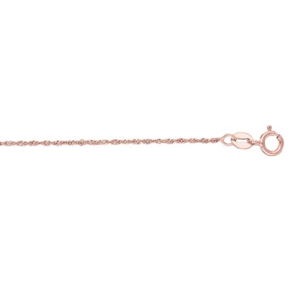 14 Karat Rose Gold 1.0mm 24 Inch Singapore Chain Necklace