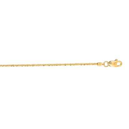 14 Karat Yellow Gold 1.1mm 16 Inch Sparkle Chain Necklace