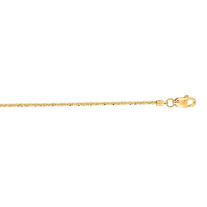 14 Karat Yellow Gold 1.1mm 18 Inch Sparkle Chain Necklace