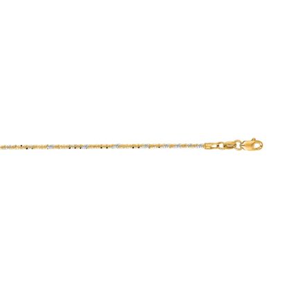 14 Karat Yellow Gold 1.5mm 18 Inch Sparkle Chain Necklace