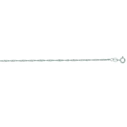 14 Karat White Gold 1.5mm 16 Inch Singapore Chain Necklace