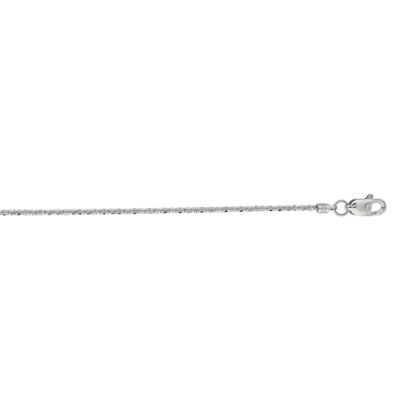 14 Karat White Gold 1.1mm 16 Inch Sparkle Chain Necklace