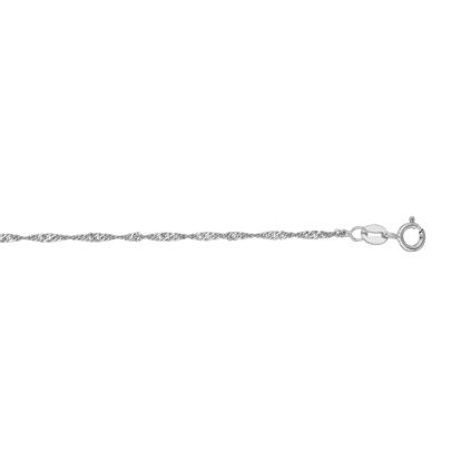 14 Karat White Gold 1.5mm 18 Inch Singapore Chain Necklace