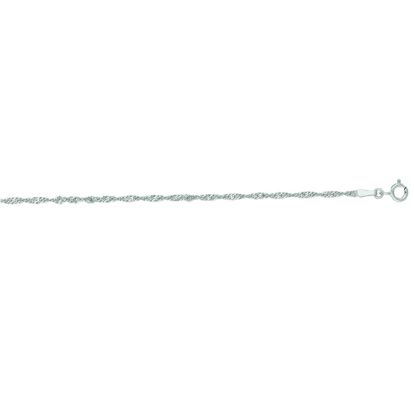 14 Karat White Gold 1.7mm 18 Inch Singapore Chain Necklace