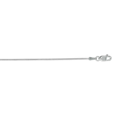 14 Karat White Gold 0.90mm 16 Inch Round Snake Chain Necklace