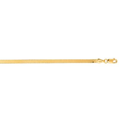 14 Karat Yellow Gold 3.0mm 7 Inch Imperial Herringbone Chain Bracelet
