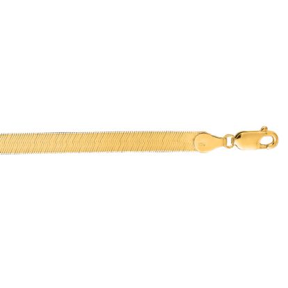 14 Karat Yellow Gold 5.0mm 7 Inch Imperial Herringbone Chain Bracelet