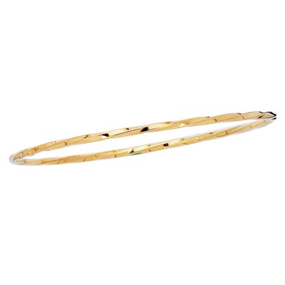 14 Karat Yellow Gold 2.50mm 8 Inch Shiny Twisted Round Tube Stackable Bangle