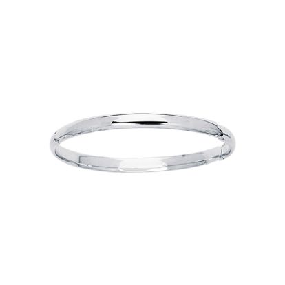 14 Karat White Gold 5.5mm 5.50 Inch Children's All Shiny Bangle