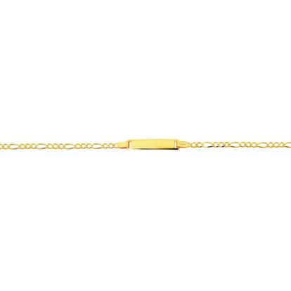 14 Karat Yellow Gold 6 Inch Children's Shiny Classic Figaro ID Bracelet