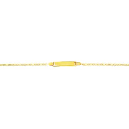 14 Karat Yellow Gold 6 Inch Children's Shiny Mariner Link ID Bracelet