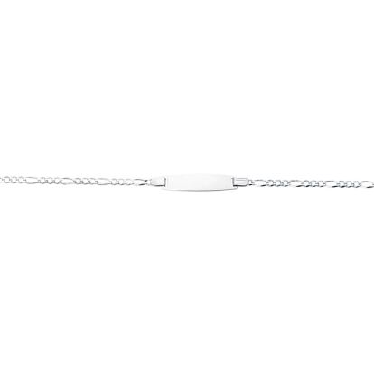 14 Karat White Gold 6 Inch Children's Shiny Classic Figaro ID Bracelet