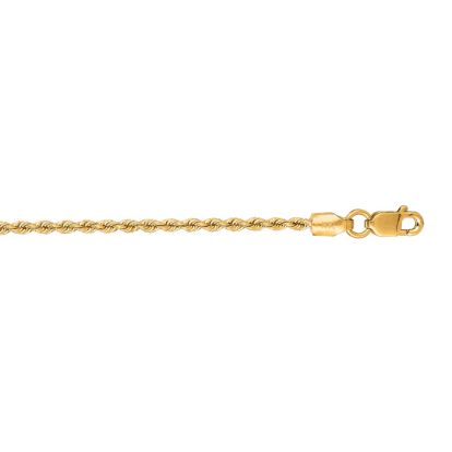 14 Karat Yellow Gold 1.50mm 18 Inch Solid Rope Chain