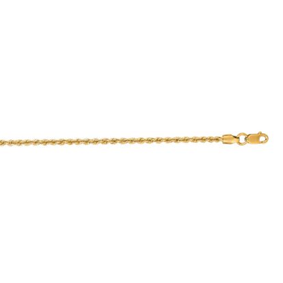 14 Karat Yellow Gold 2.0mm 16 Inch Solid Rope Chain