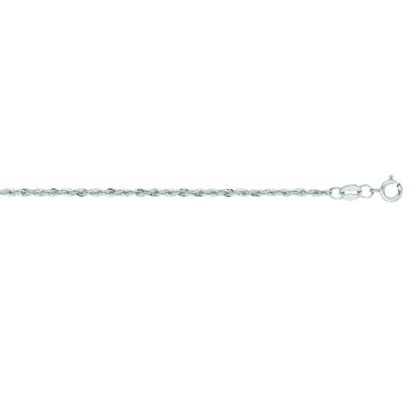 14 Karat White Gold 1.50mm 18 Inch Light Weight Rope Chain