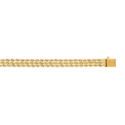 14 Karat Yellow Gold 6.0mm 8 Inch Multi Line Rope Chain