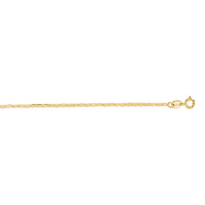 14 Karat Yellow Gold 1.2mm 18 Inch Diamond Cut Mariner Link Chain