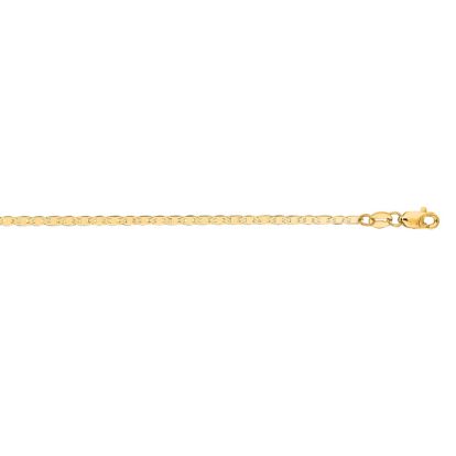 14 Karat Yellow Gold 1.7mm 18 Inch Diamond Cut Mariner Link Chain
