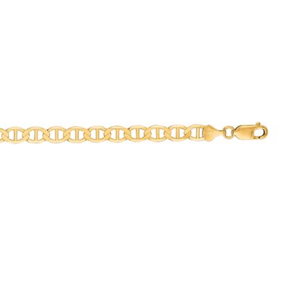 14 Karat Yellow Gold 6.30mm 8.50 Inch Diamond Cut Mariner Link Chain
