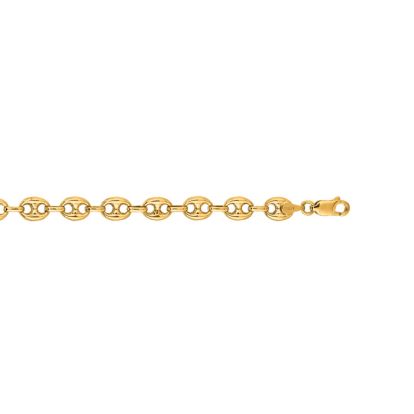 14 Karat Yellow Gold 6.90mm 24 Inch Puffed Mariner Link Chain
