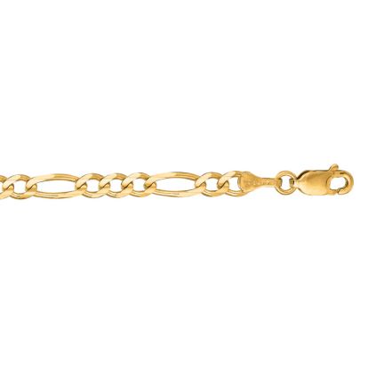 14 Karat Yellow Gold 3.80mm 16 Inch Diamond Cut Classic Figaro Chain