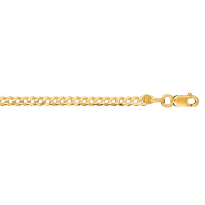 14 Karat Yellow Gold 2.60mm 10 Inch Comfort Curb Chain Anklet