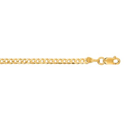 14 Karat Yellow Gold 2.60mm 18 Inch Comfort Curb Chain