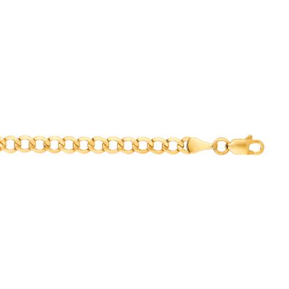 14 Karat Yellow Gold 4.40mm 18 Inch Light Curb Chain