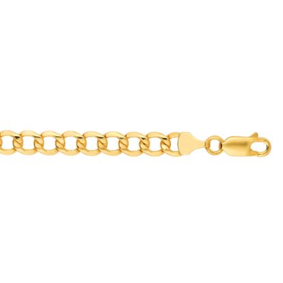 14 Karat Yellow Gold 6.20mm 22 Inch Light Curb Chain