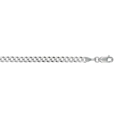 14 Karat White Gold 3.60mm 7 Inch Comfort Curb Chain