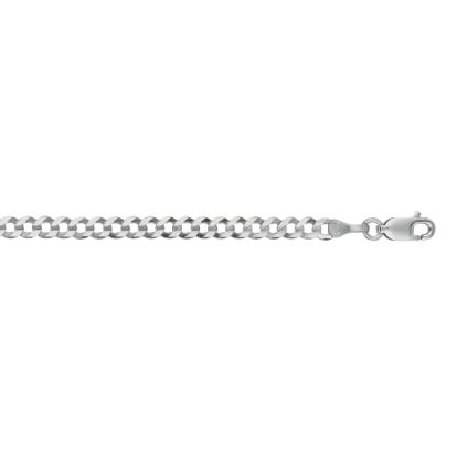 14 Karat White Gold 3.60mm 18 Inch Comfort Curb Chain