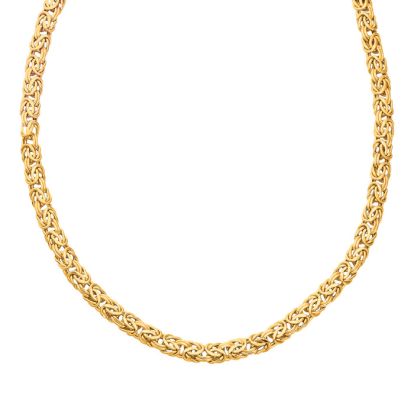 14 Karat Yellow Gold 7.20mm 18 Inch Shiny Byzantine Necklace
