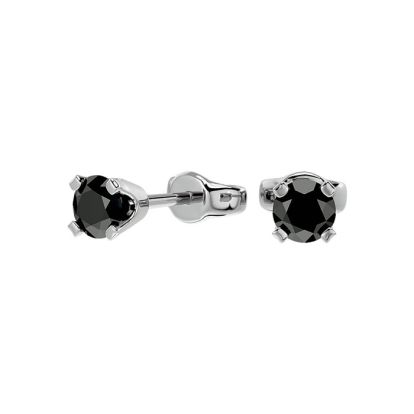 1/3ct Black Diamond Stud Earrings In White Gold