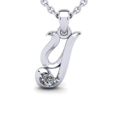 Letter Y Diamond Initial Necklace In White Gold With Free Chain