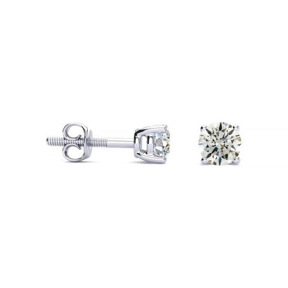 1/2 Carat Diamond Stud Earrings In 14 Karat White Gold