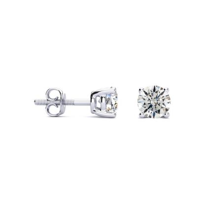 2/3 Carat Diamond Stud Earrings In 14 Karat White Gold