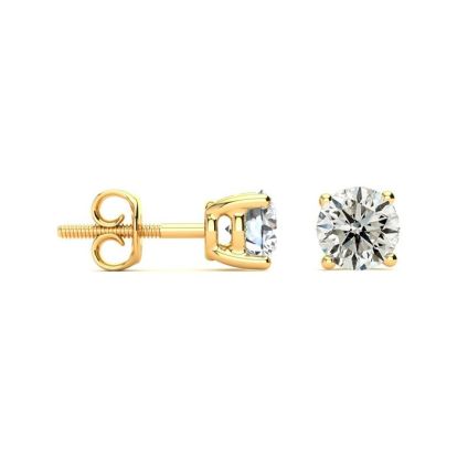 1 1/2 Carat Diamond Stud Earrings In 14 Karat Yellow Gold