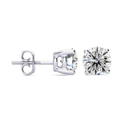 3 Carat Diamond Stud Earrings In 14 Karat White Gold