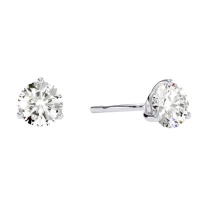 1 1/2 Carat Diamond Martini Stud Earrings In 14 Karat White Gold