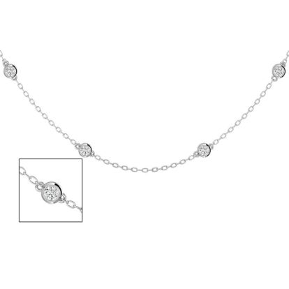 14 Karat White Gold 1 Carat Diamonds By The Yard Necklace, 16-18 Inches. Lowest Price Anywhere For An Amazing Necklace!