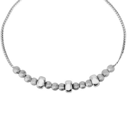Sterling Silver Adjustable Bead Bracelet with Embellished Beads