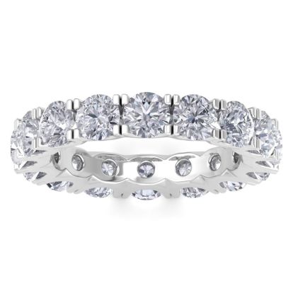 Eternity Ring Size 4, 3 3/4 Carat Diamond Eternity Ring In 14 Karat White Gold